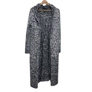 MADDISON | Black & White Open Front Hooded Cardigan | Size M